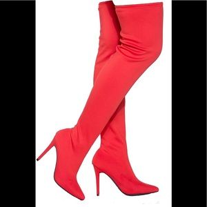 Women's Elastane Pointy Toe Stiletto Boots